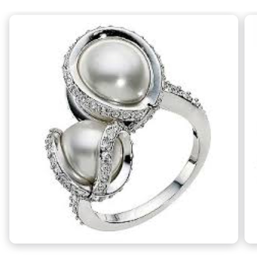 Swarovski double pearl ring size 52
